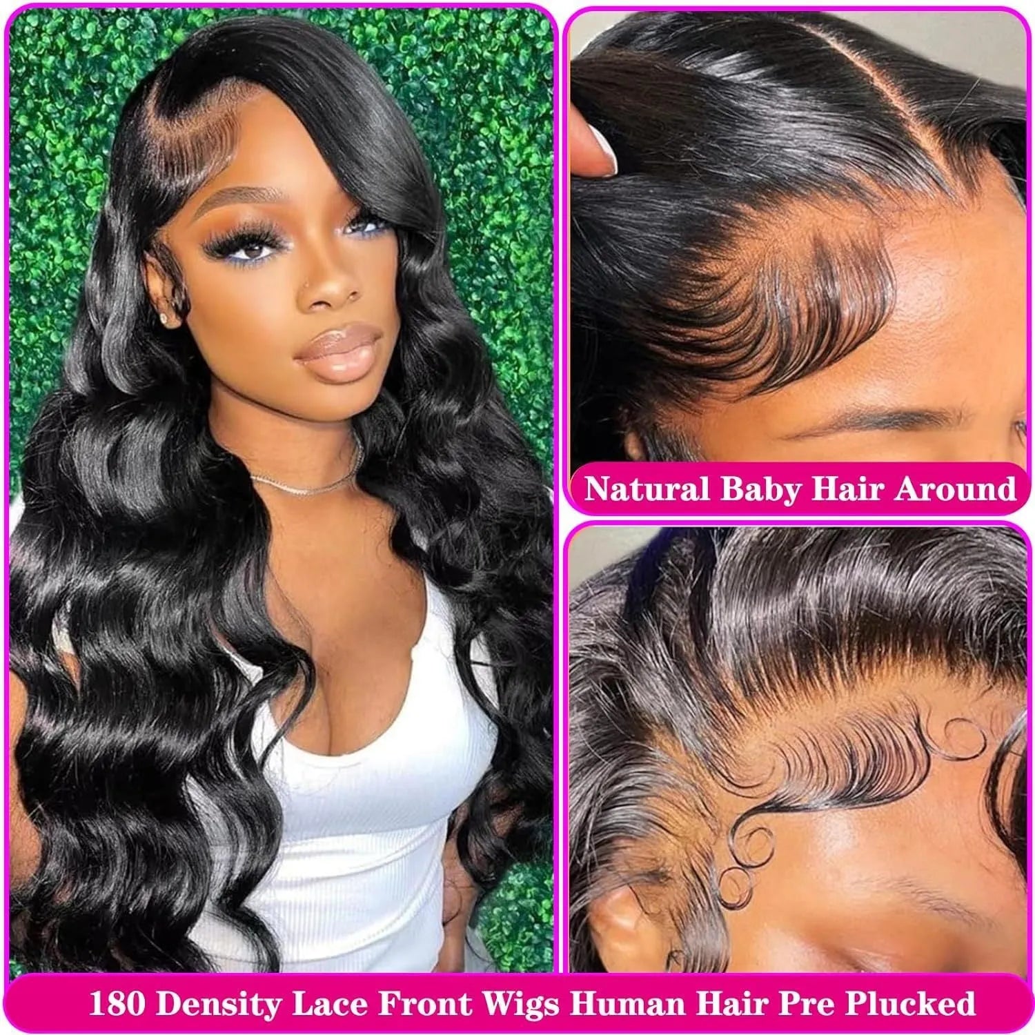 Black medium-long wavy full-head synthetic wig on a mannequin head showing curly texture and lace front detail.