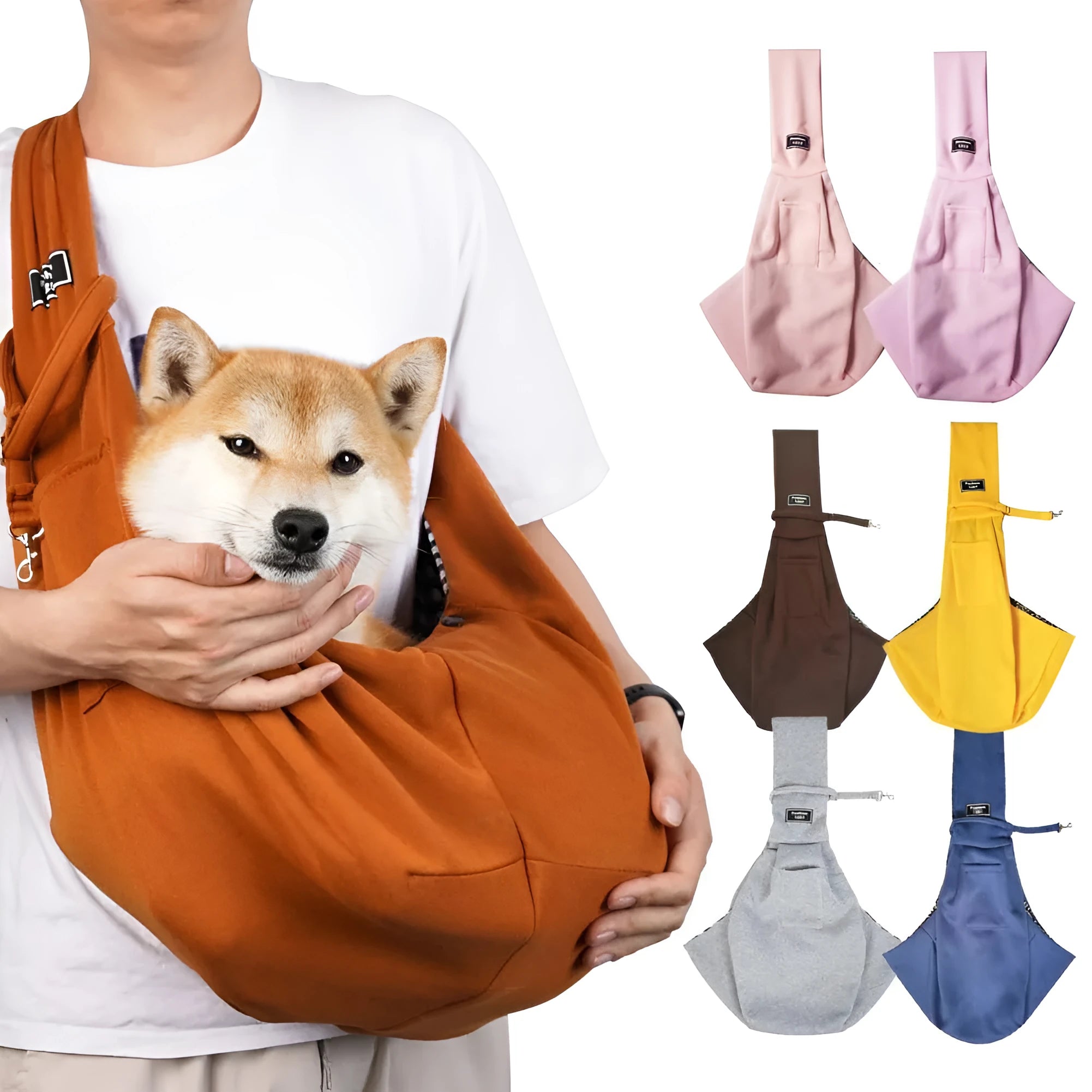 Breathable folding cat messenger bag in blue with mesh panels and adjustable shoulder strap