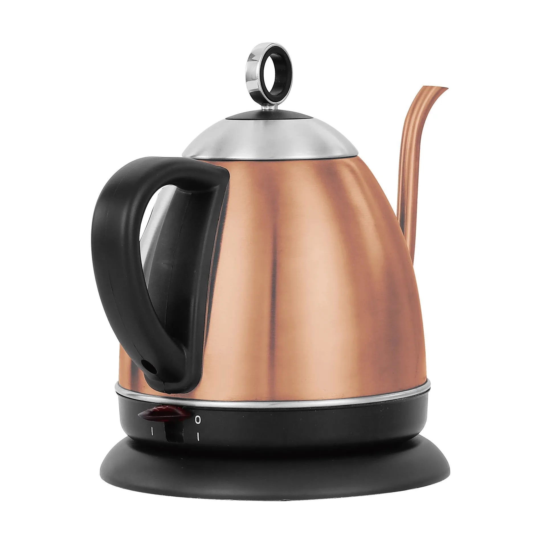 Stainless steel electric kettle in gold colour with touch controls and 1 litre capacity
