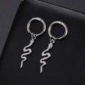 Gold or steel colour vintage snake-shaped stainless steel clip-on earrings