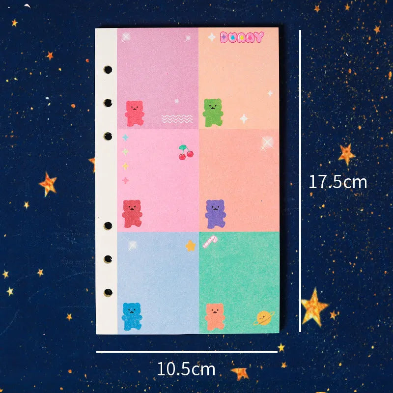 A6 coil notebook for 6-hole binders with Apple bear design cover.