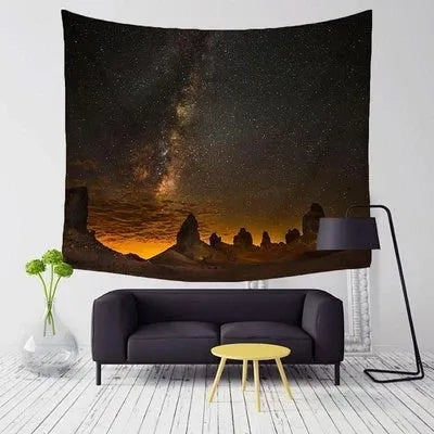 Rectangular plush polyester tapestry with geometric abstract pattern in 150x100cm or 150x130cm