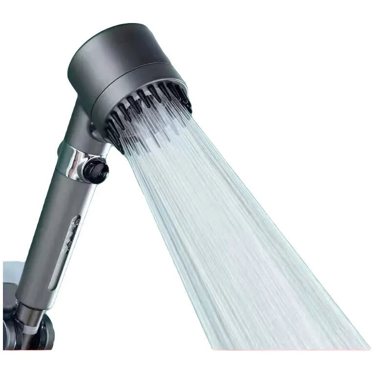 Portable handheld shower head with three adjustment settings on modern simplicity design