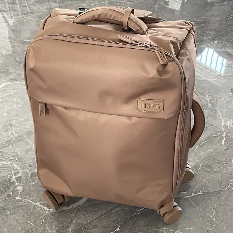 20-inch waterproof Oxford cloth suitcase in bluestone green with universal wheels