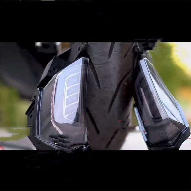 Yamaha NMAX155 LED turn signal steering lights in white yellow, blue yellow, and red yellow colour options