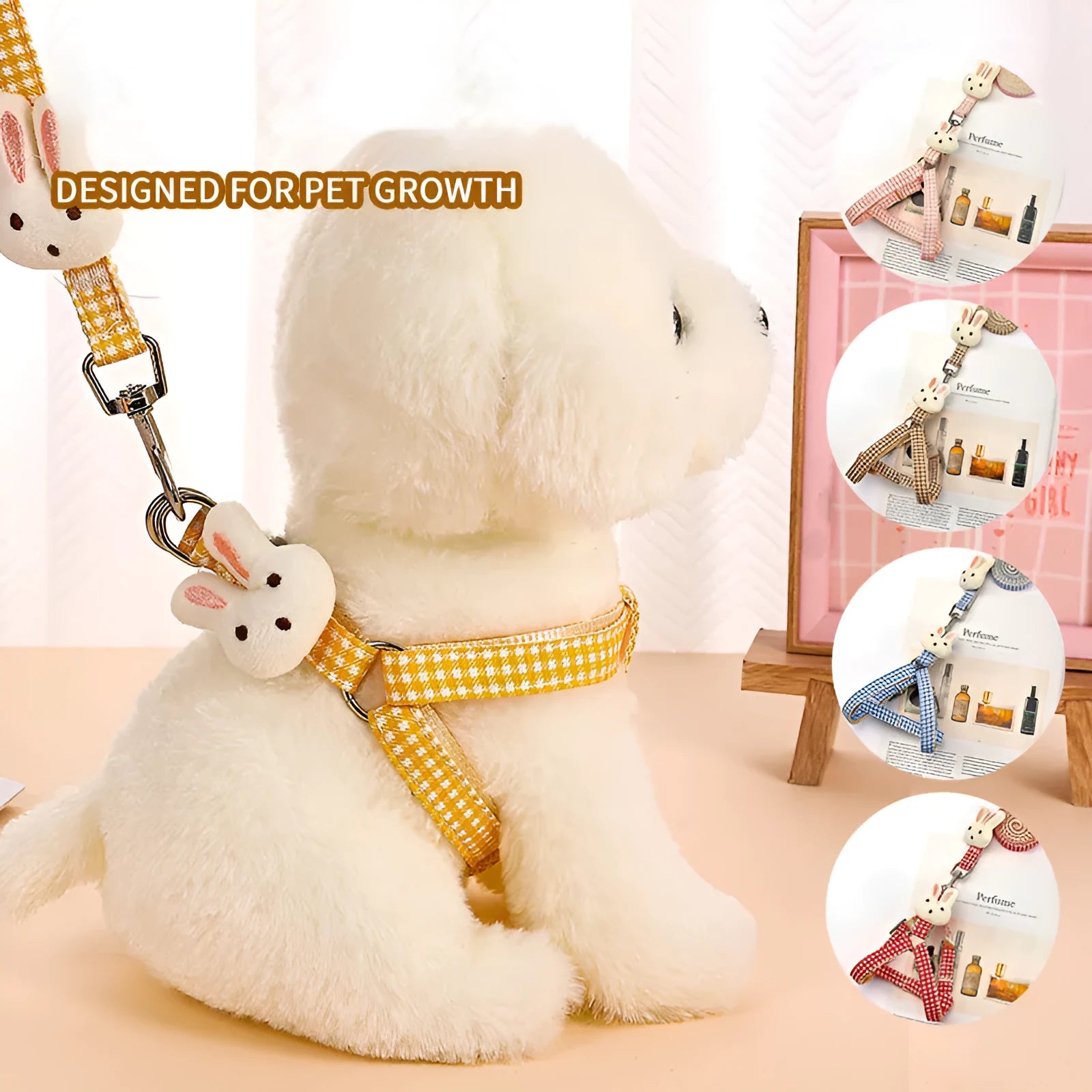 Quick release nylon dog harness with anti-pull design and matching leash in multiple colour options