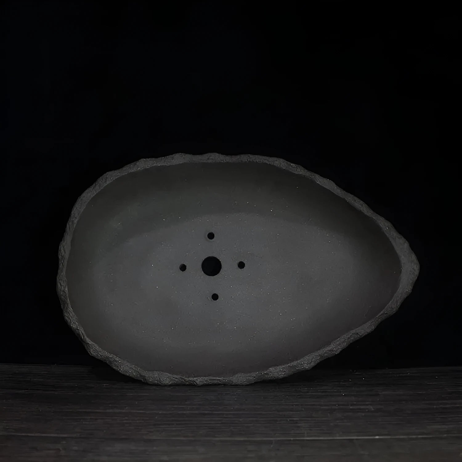 Handmade purple clay flower pot with unique shape for floor-standing plants