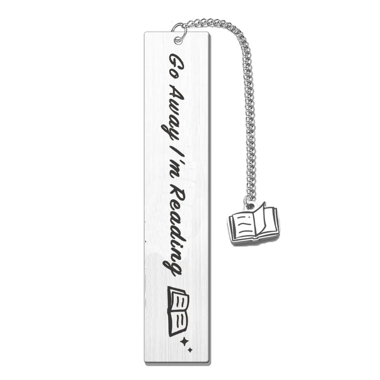 Stainless steel metal bookmark with tassel in one of five ML152 series colours, shown with gift box.