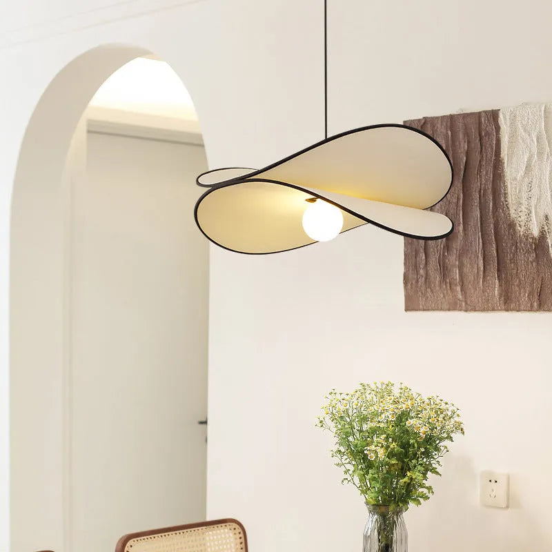 French style fabric chandelier pendant light with potato chip design in bedroom setting