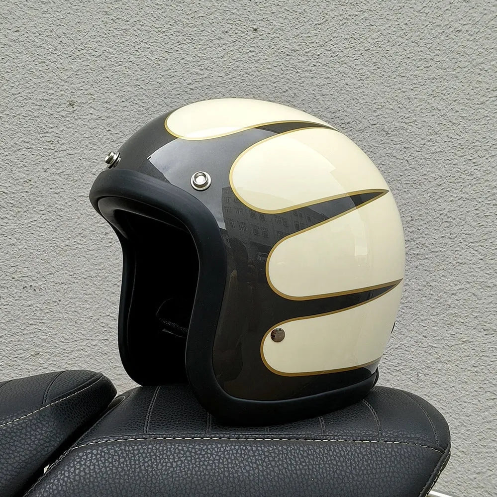 FRP retro half motorcycle helmet in Cement Gray for electric motorcycle commuting