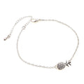 Alloy pineapple charm bracelet for women in gold or silver colour with adjustable clasp