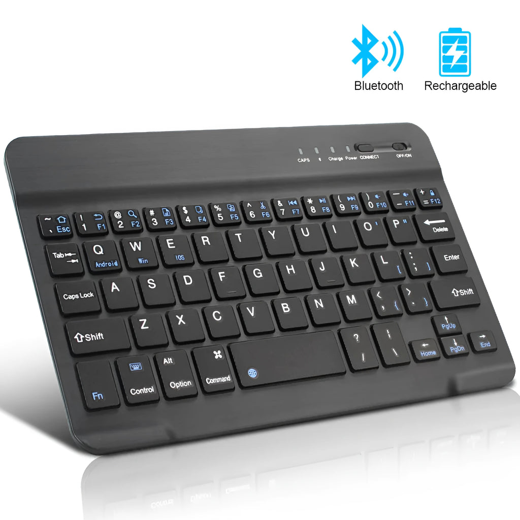 Mini Bluetooth wireless keyboard in black or white colour with 10-metre range