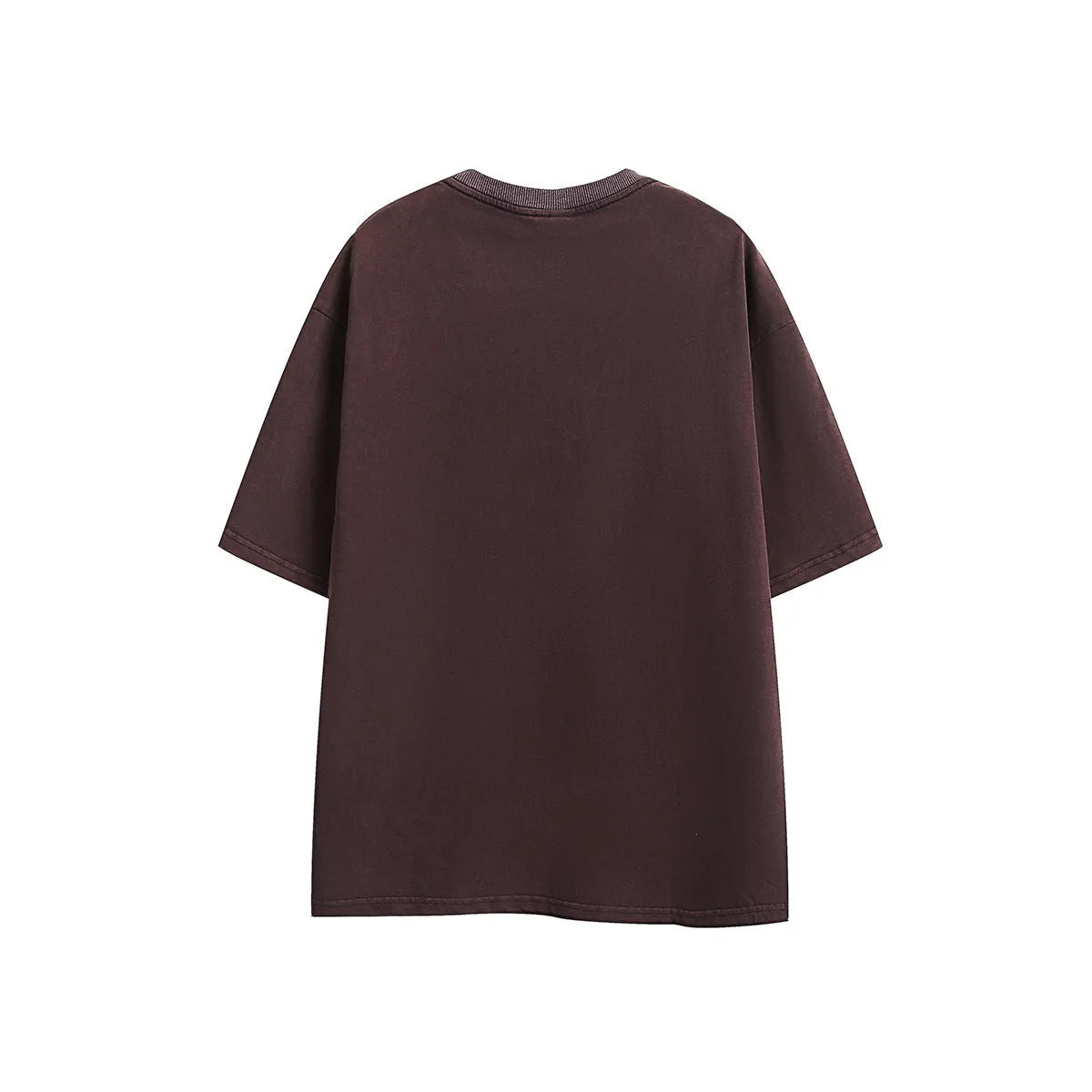 Men's loose fit black cotton T-shirt with embroidered design and washed vintage finish