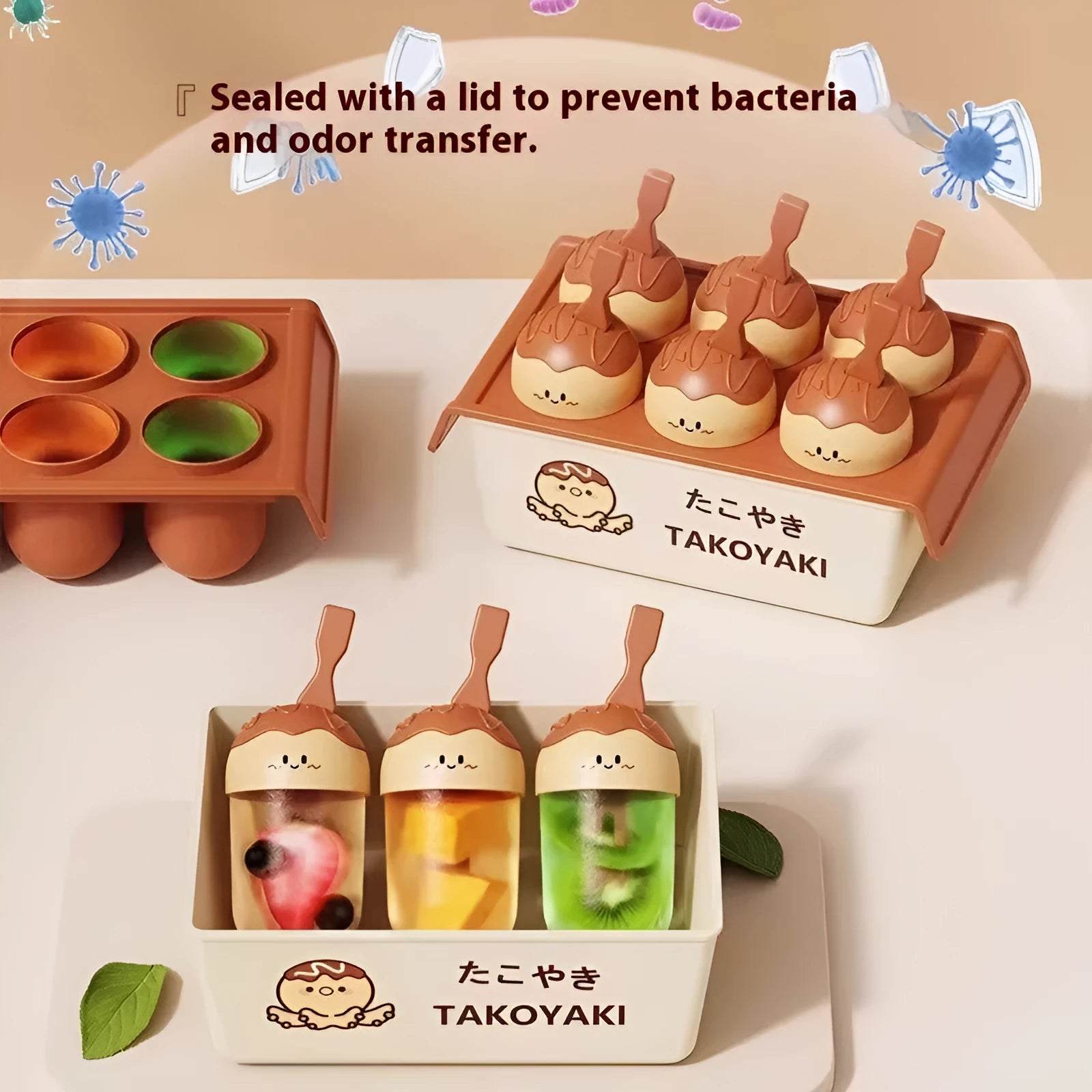 Octopus balls shaped plastic ice cream mould for homemade frozen desserts