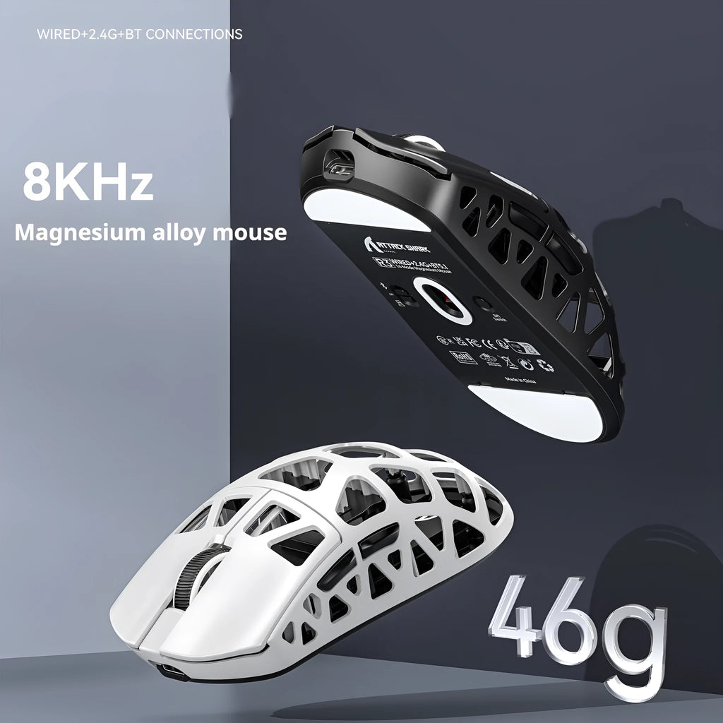 Wireless Bluetooth three touch mouse in Black, White, Silver Grey or Twilight Purple, 119.5x61x36mm, with USB receiver and 1.5m cord