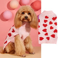 Fashion personality dog sweater with bow and love heart design in acrylic material