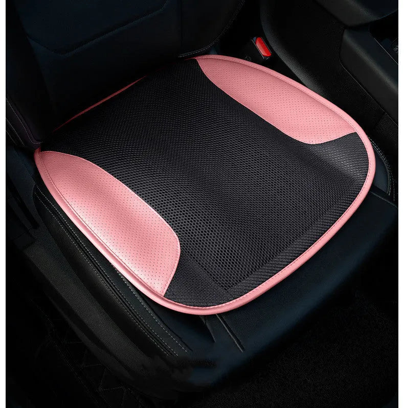 USB-powered ventilated car seat cushion with cooling fans in black colour
