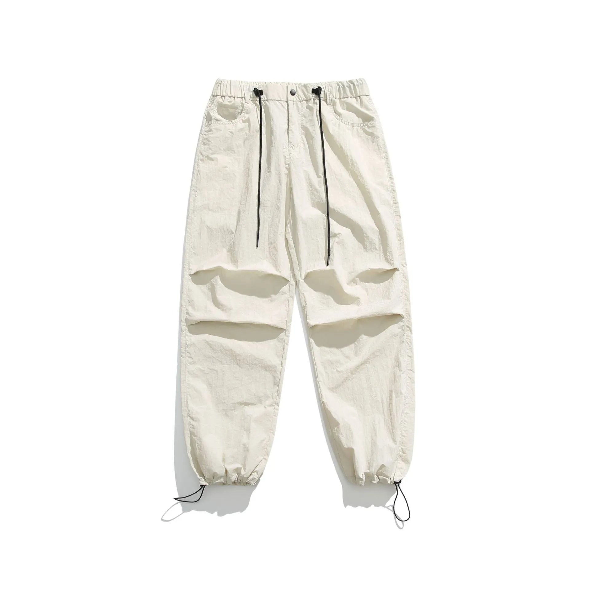 Men's casual trousers in thin ice silk nylon fabric with straight leg design in multiple colour options