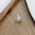 Copper insect fashion ring with adjustable opening and drip oil colour finish