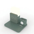 3-in-1 wireless charging stand for iPhone, Apple Watch and AirPods in dark green colour