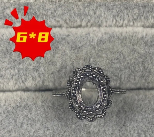 Oval denier ring with open mouth design, gold electroplating, and five-pointed star element