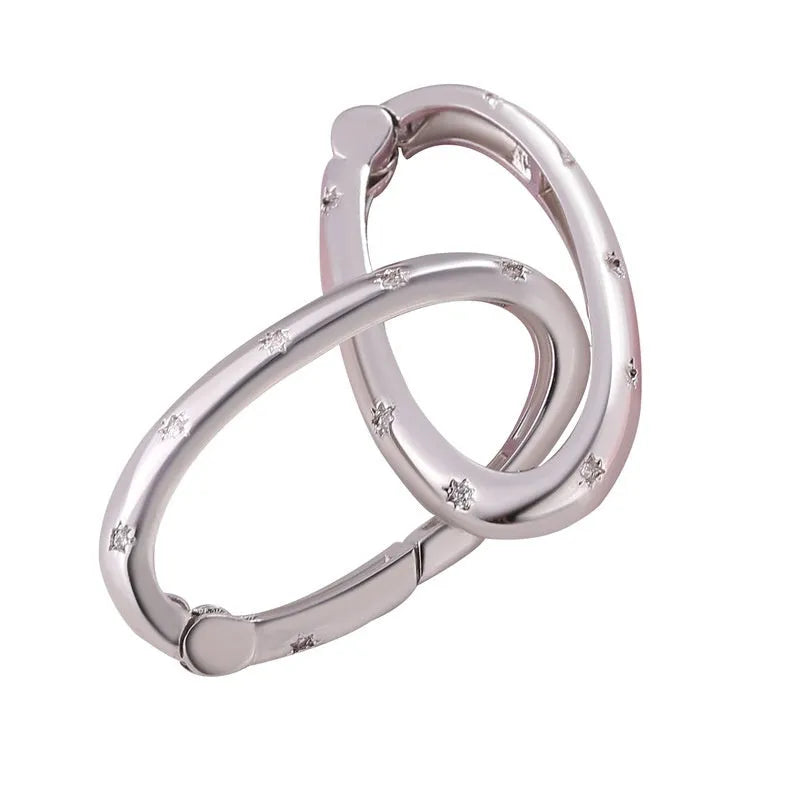 Copper climbing buckle with gold electroplating and micro-inlaid zircon heart design