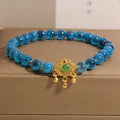 Blue sugar heart agate safety lock pendant bracelet for women with crystal construction and alloy inlay