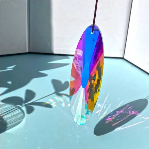 Rainbow electroplated crystal Christmas tree pendant decoration catching light