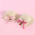 Handmade adjustable bowknot pet hat for dogs and cats in cartoon style