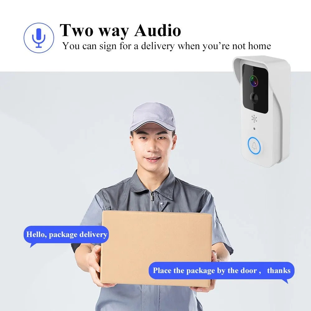 Smart waterproof visual doorbell with 18650 battery for wireless HD intercom security