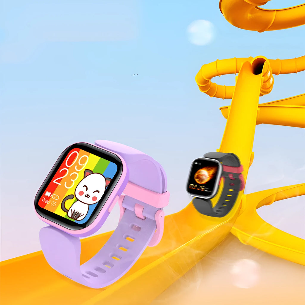 H39T blue and black smart children's watch with 1.4 inch screen and sporty TPU wrist strap