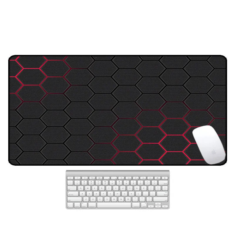 Large non-slip desk pad with thermal transfer pattern on natural rubber base for computer use