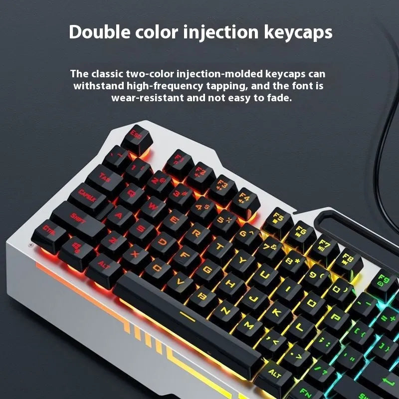 F3010 mechanical keyboard gaming bundle with metal construction and LED lighting in colour box packaging
