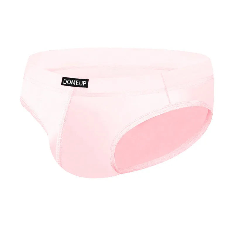 Solid colour men's seamless low waist briefs in black on a white background