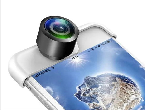 360-degree panoramic camera lens attachment compatible with Apple iPhone 6 through 8plus models