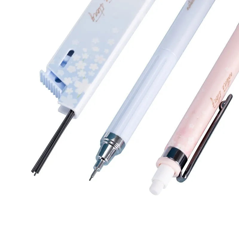 Sakura cartoon design 0.5mm automatic pencil set with three pencils and HB lead refills