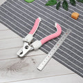 Pet nail scissors with curved handle, stainless steel cutter head, available in blue or pink small or large.
