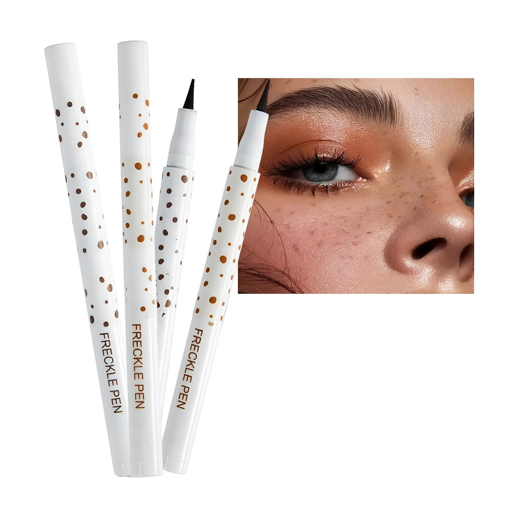 Dark brown waterproof freckle pen with precision tip for creating natural-looking freckles
