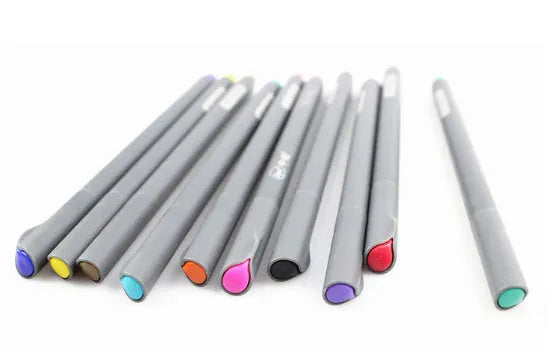 10 hook line drawing pens with 0.38mm metal tips for architectural and broadcast technical sketching
