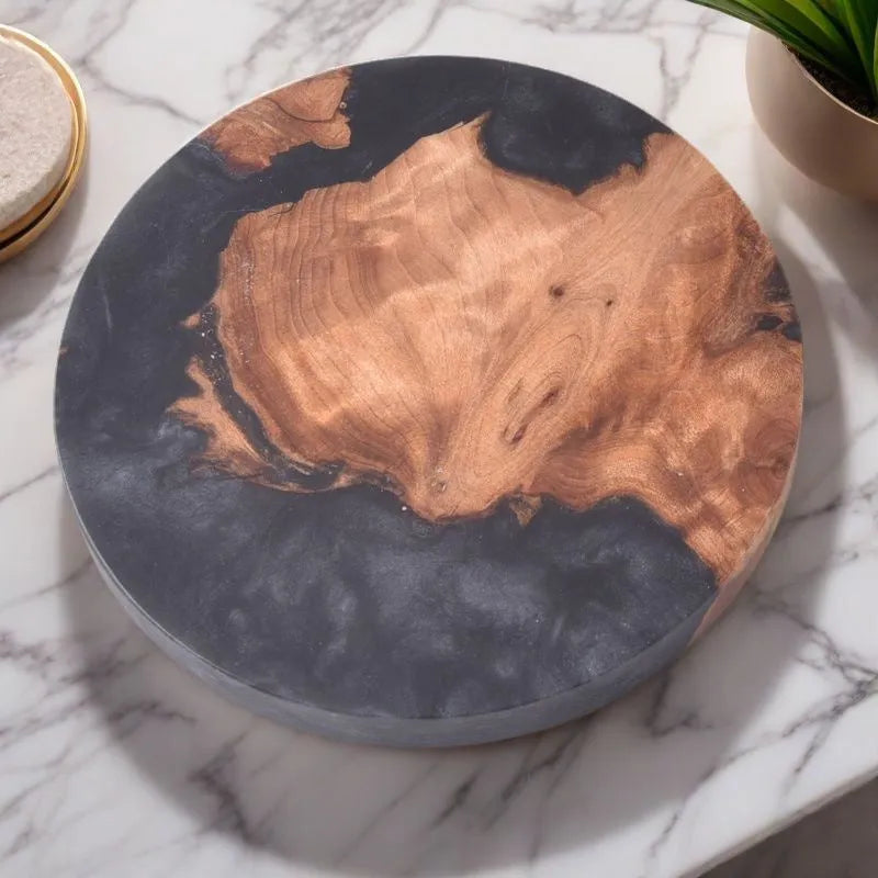 Nordic style wooden coaster for kung fu tea sets with 9.8cm diameter