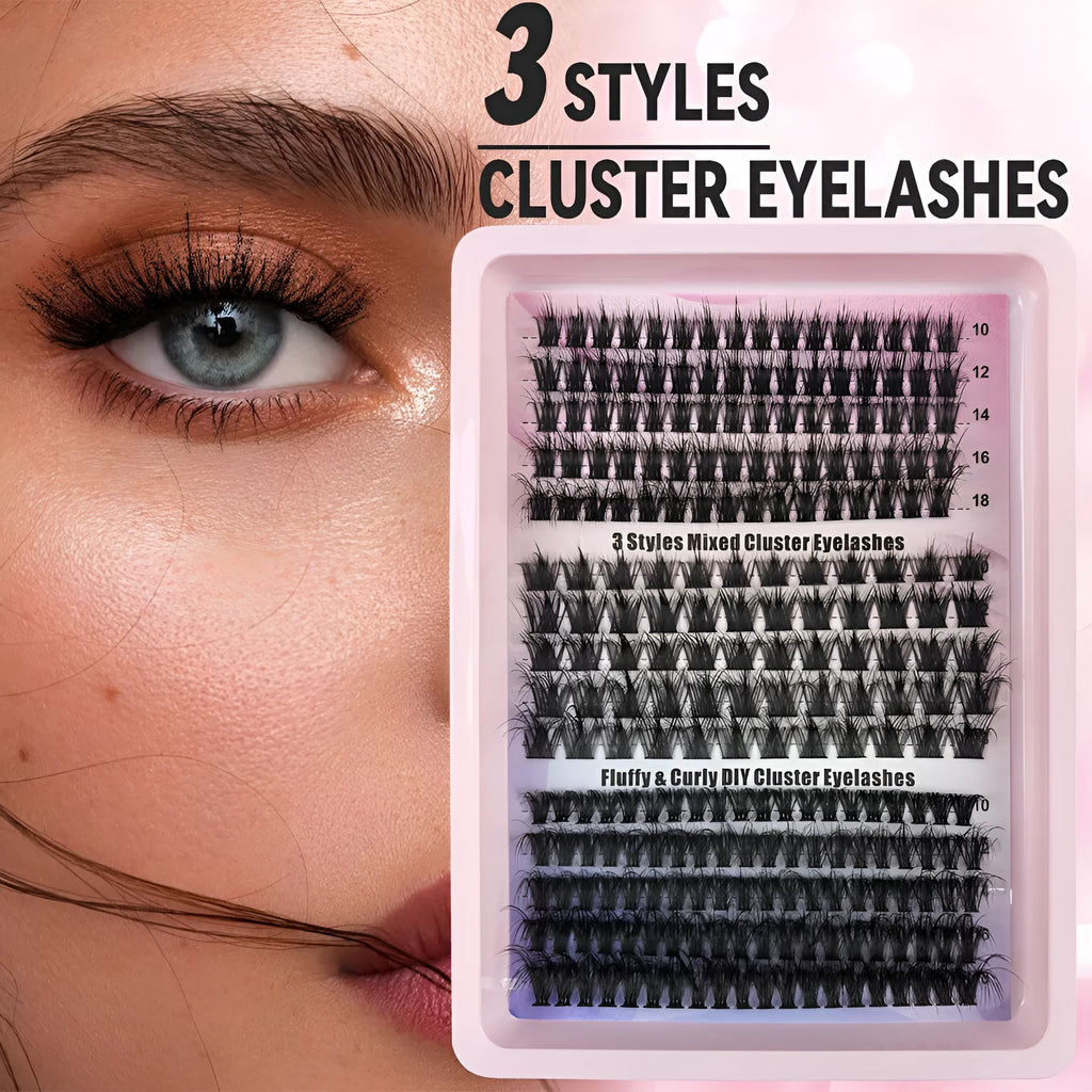 Creative large capacity messy false eyelashes mixed set in storage box with high imitation material