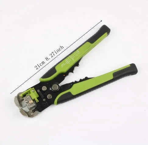 Yellow 3-in-1 automatic wire stripper crimping pliers with alloy steel jaws for 10-24 AWG cables