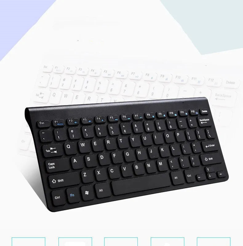 Wireless keyboard and mouse set in black or white with USB receiver for 2.4GHz connection