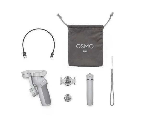 Magnetic mobile phone PTZ motorised gimbal stabiliser unit with integrated battery on a table