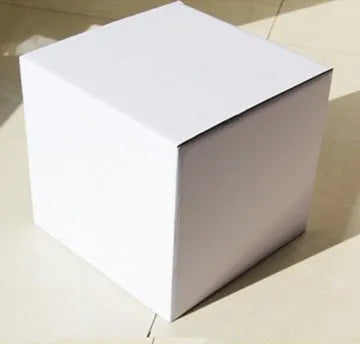 Square corrugated cardboard packaging box in neutral colours with size options