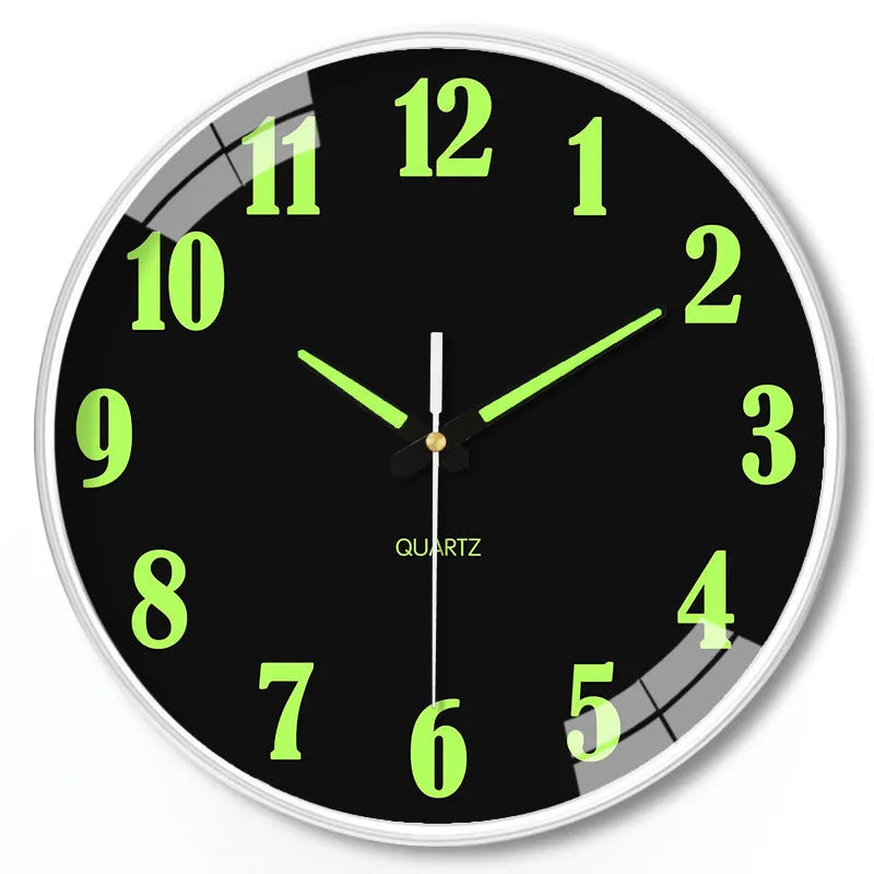 8 inch luminous wall clock with modern design in plastic construction