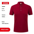 Men's ice silk short sleeve polo shirt pullover in multiple colours on a size chart.