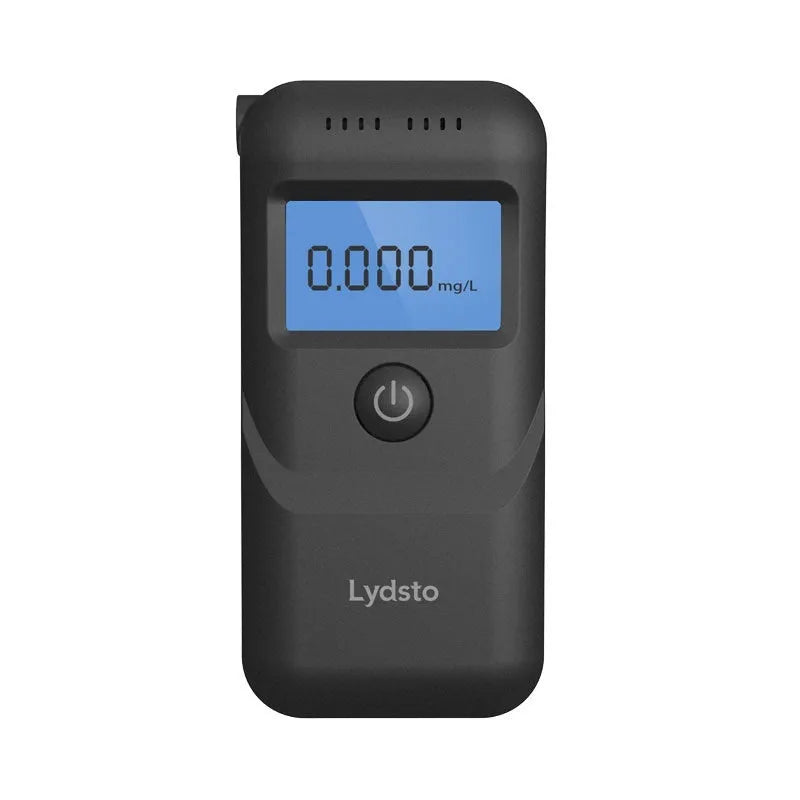 Black handheld alcohol breath tester device for personal drinking level checks