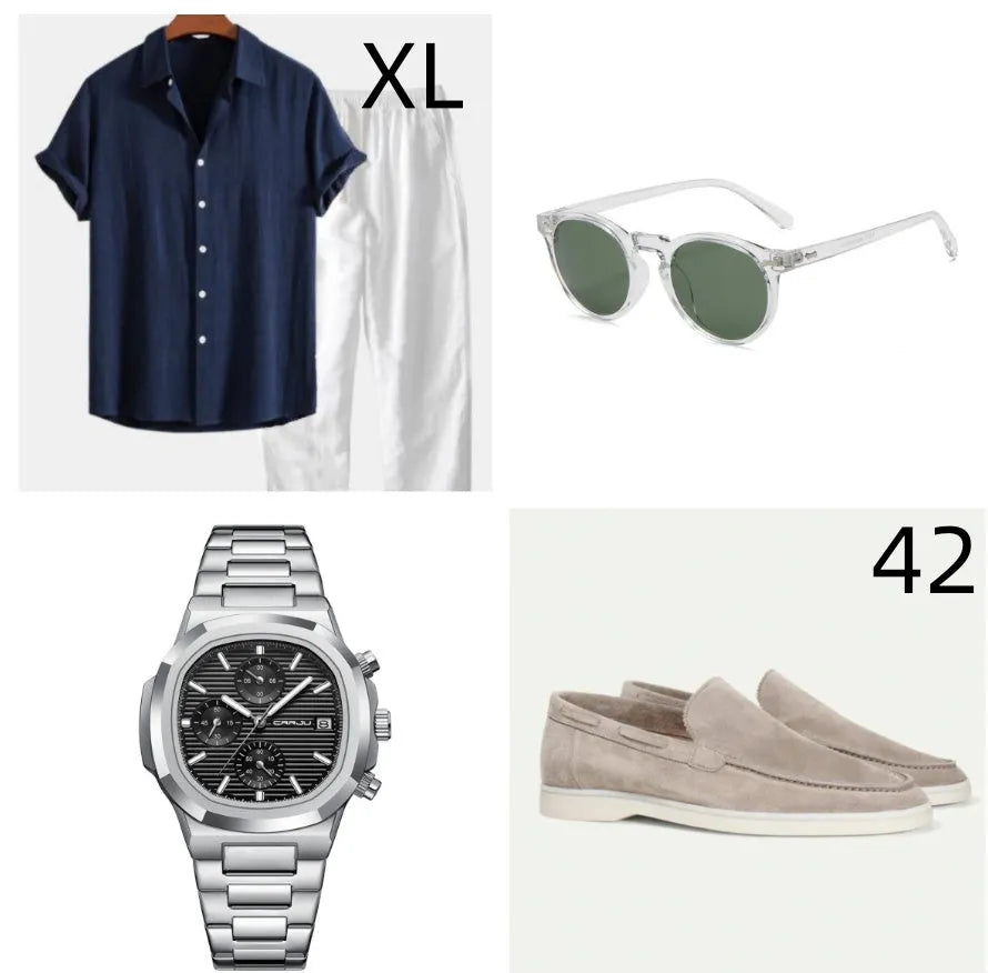 Casual cotton linen short sleeve summer suit in multiple colours with matching shorts and accessories