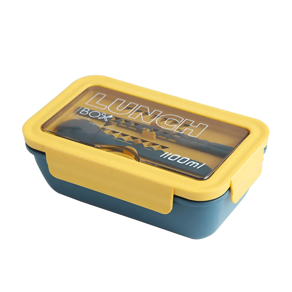 Four-compartment bento lunch box with Nordic design in green colour option